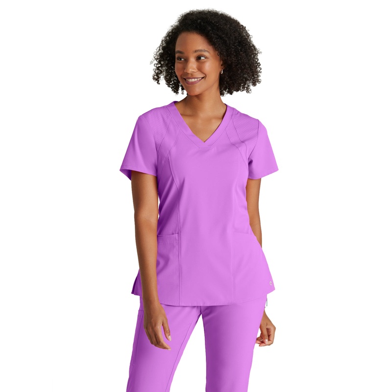 Women's V-Neck Racer Top - 5105 - Helio Purple