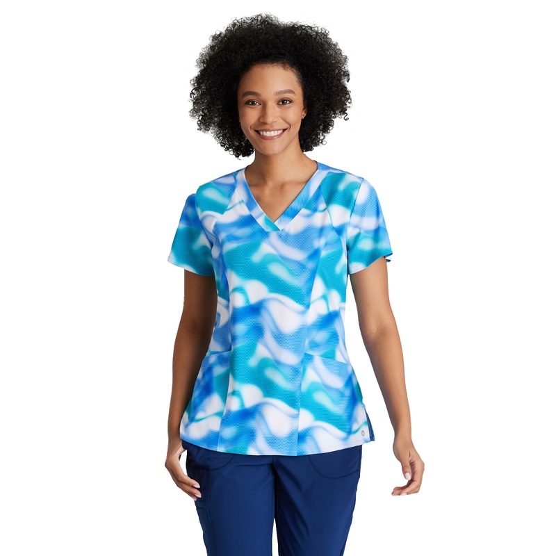 Women's V-Neck Thrive Top - 5107 - Azure Waves