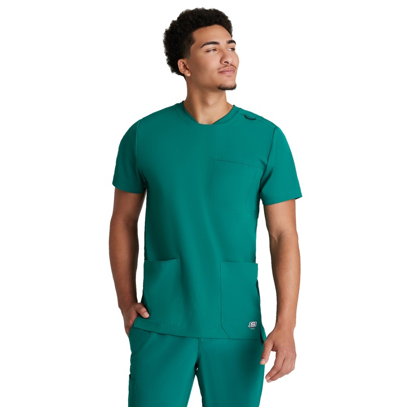 Men's Three-Pocket Round Neck Thesis Top - SKT193 - Hunter Green