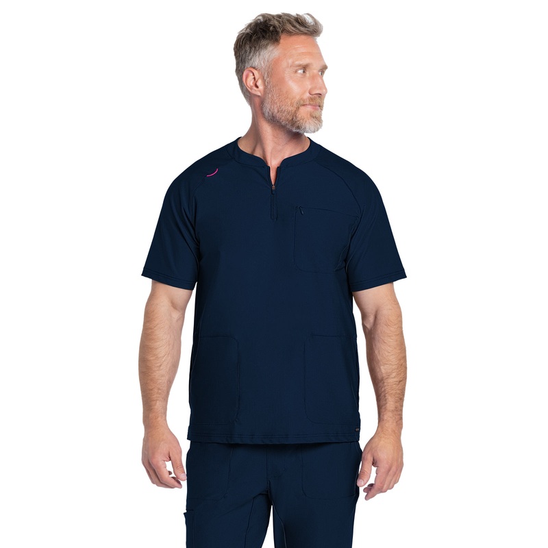 Men's 3-Pocket Henley Top - CK812 - Navy