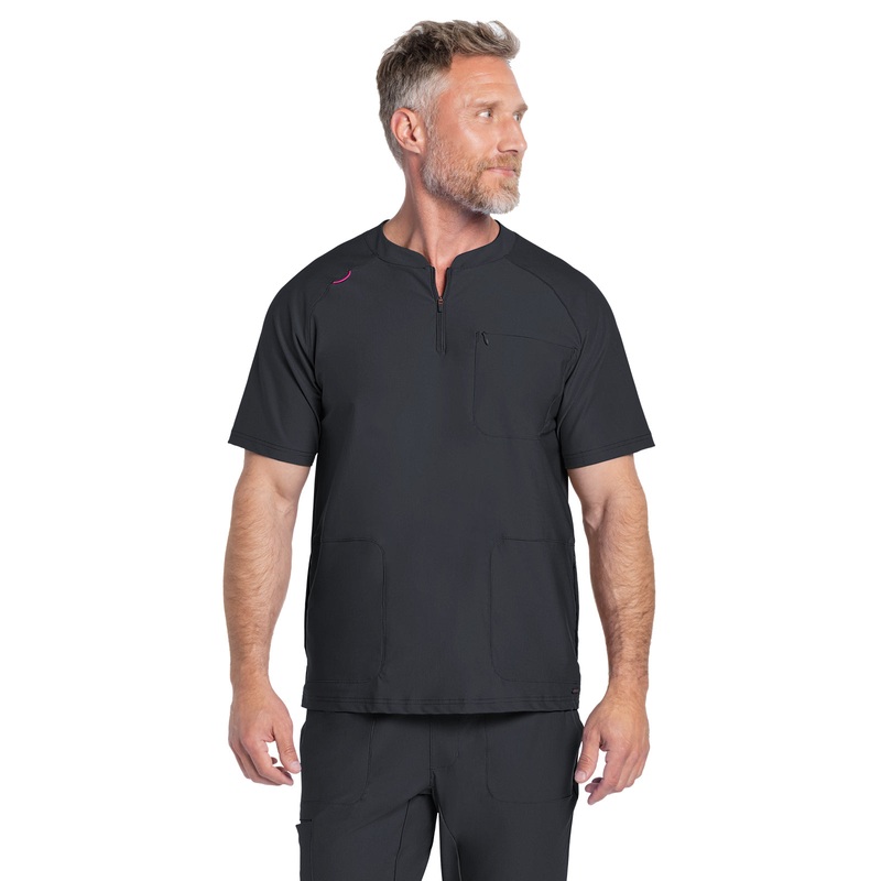 Men's 3-Pocket Henley Top - CK812 - Pewter