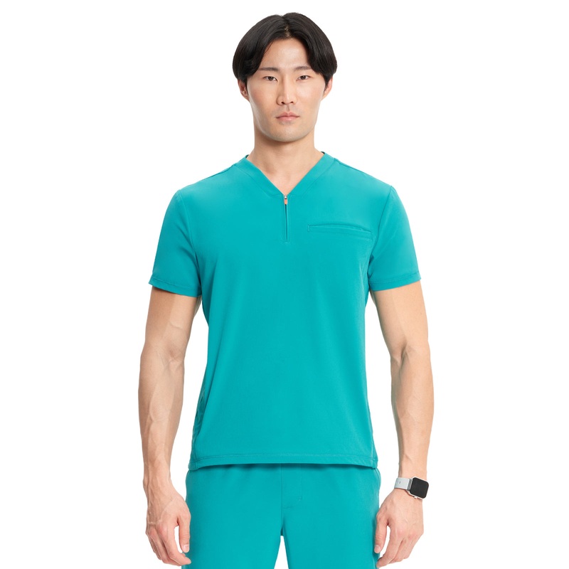 Men's V-Neck Top - IN702A - Teal Blue