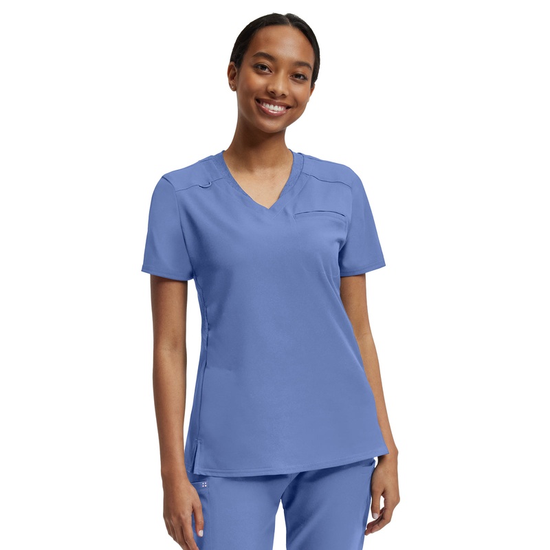 Women's Knit Collar V-Neck Top - WT119 - Ceil