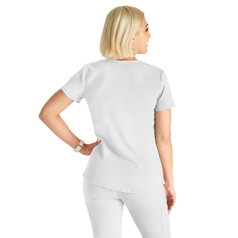 Women's V-Neck Top - CK837A - White