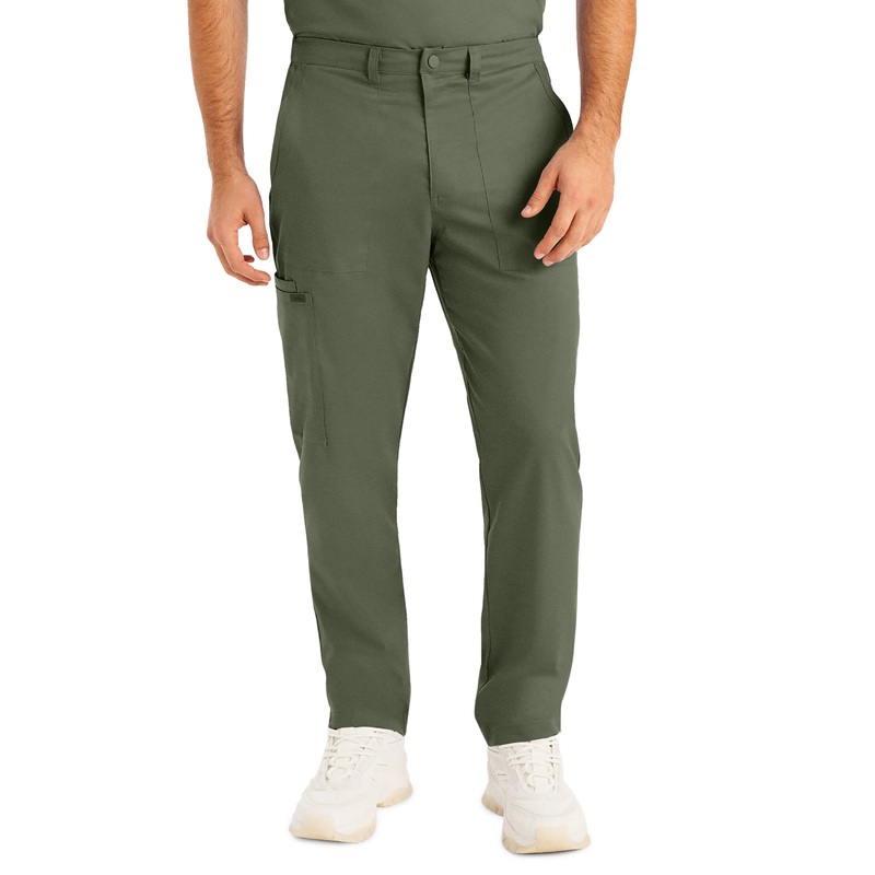 Men's 6-Pocket Zipper Fly Straight Leg Pant - LB408 - Olive Moss