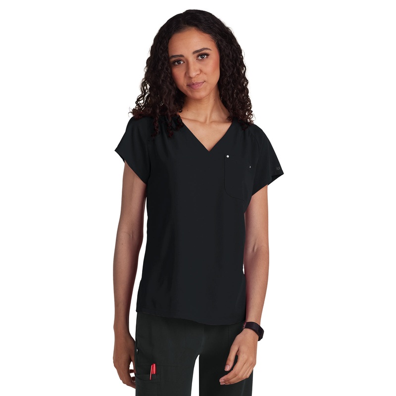 Women's Heart-Shaped Neckline Up and Going Top - 1125 - Black
