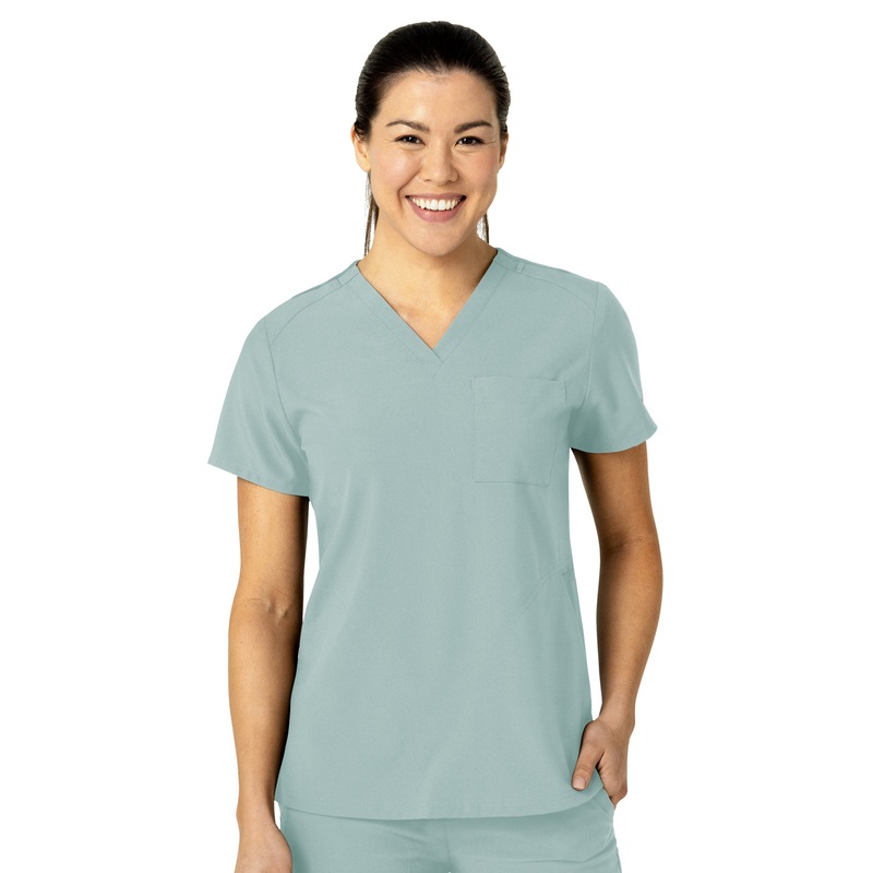 Women's Three-Pocket Flex-N-Reach V-Neck Top - 6045 - Sky Blue