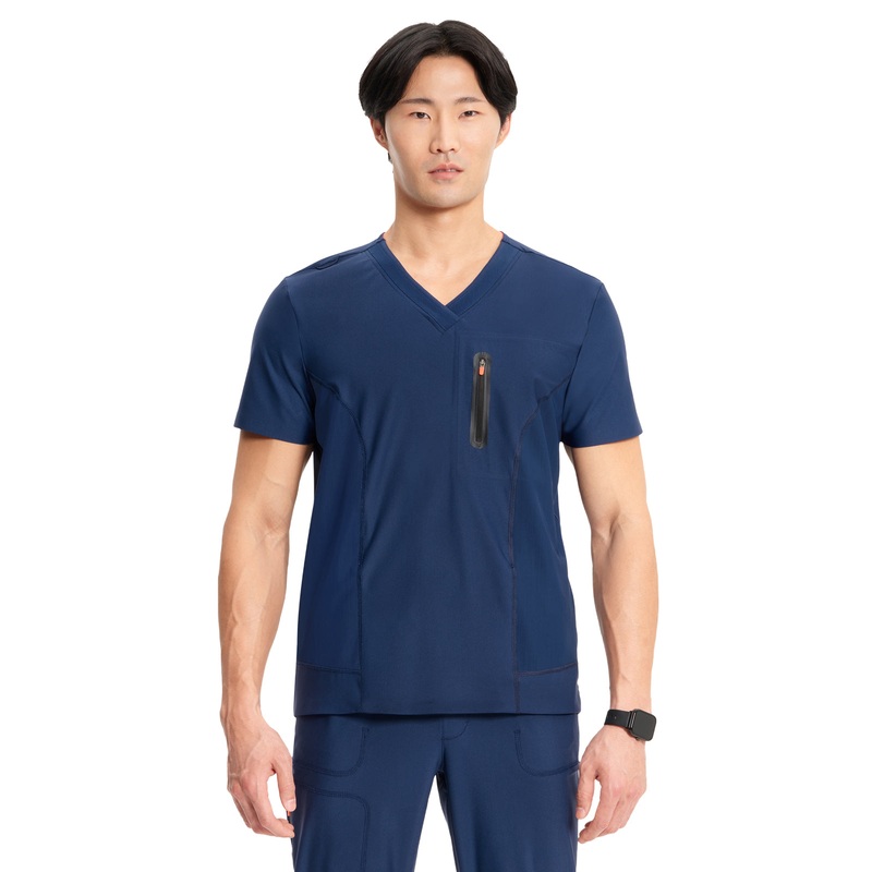 Men's 3-Pocket V-Neck Top - IN823A - Navy