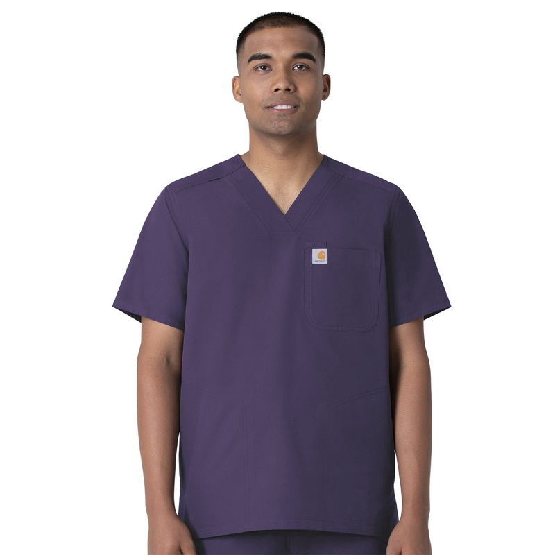 Men's Four-Pocket Modern Fit V-Neck Top - C16113 - Grape