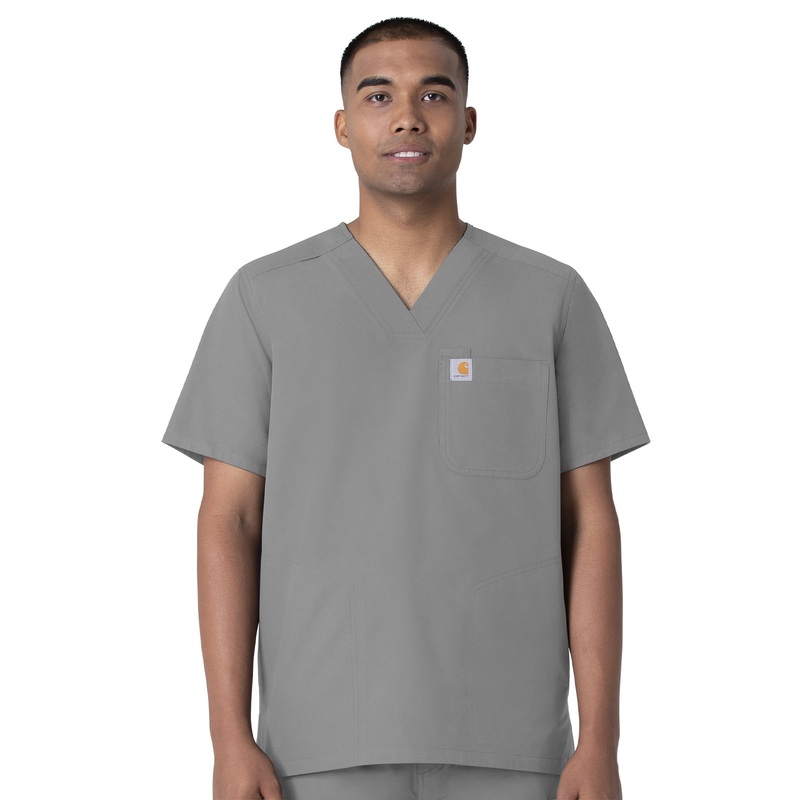 Men's Four-Pocket Modern Fit V-Neck Top - C16113 - Grey