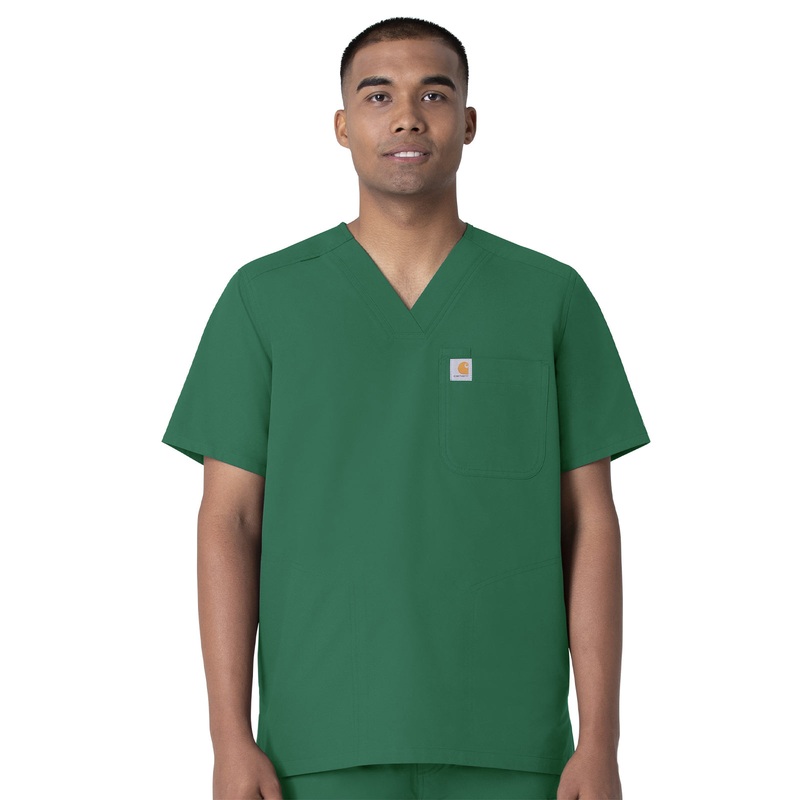 Men's Four-Pocket Modern Fit V-Neck Top - C16113 - Hunter
