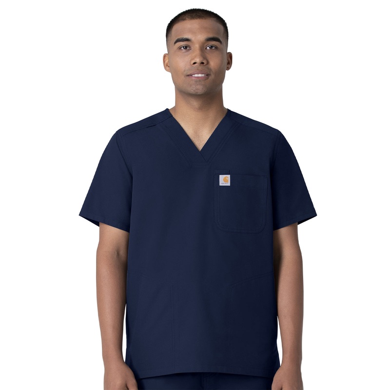 Men's Four-Pocket Modern Fit V-Neck Top - C16113 - Navy