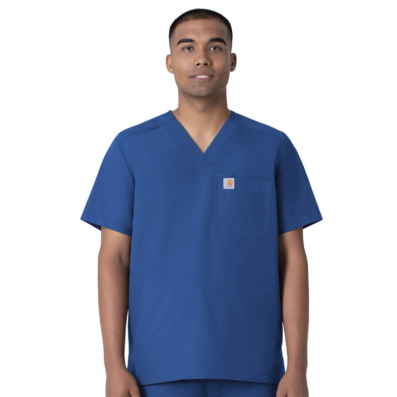 Men's Four-Pocket Modern Fit V-Neck Top - C16113 - Royal