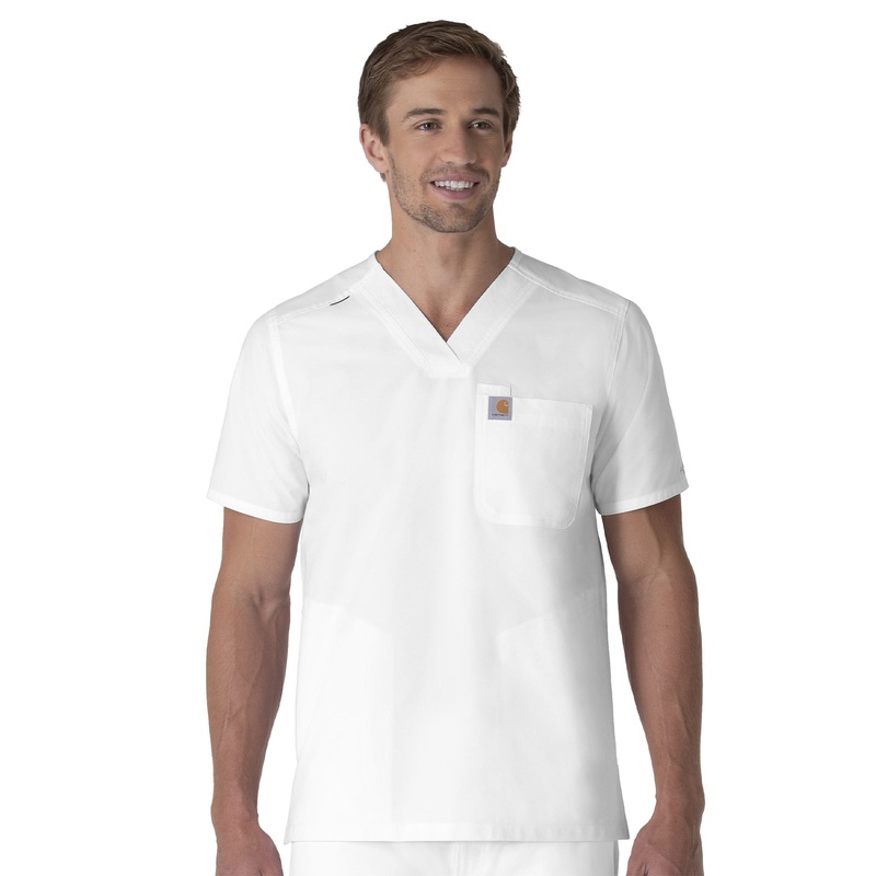 Men's Four-Pocket Modern Fit V-Neck Top - C16113 - White