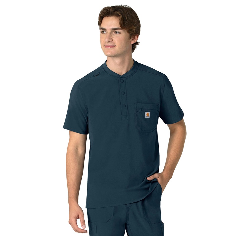 Men's Three-Pocket Henley Top - C16310 - Navy