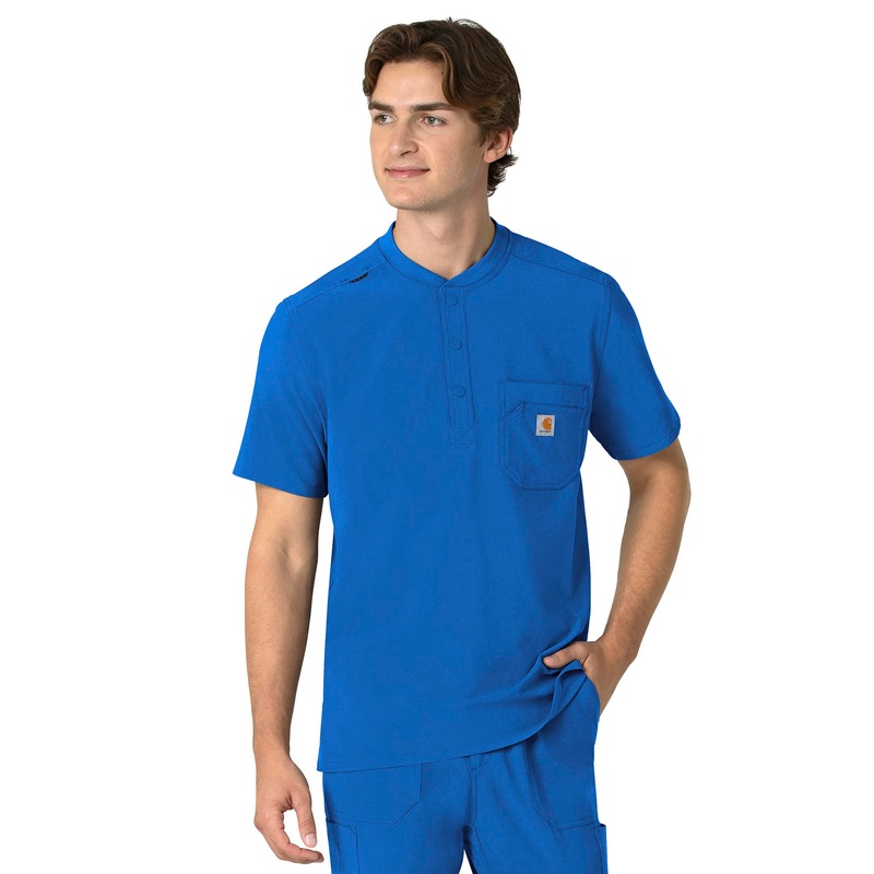 Men's Three-Pocket Henley Top - C16310 - Royal