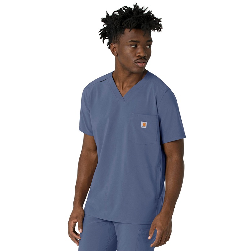 Men's Three-Pocket V-Neck Top - C16410 - Riverside