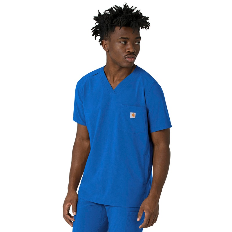 Men's Three-Pocket V-Neck Top - C16410 - Royal