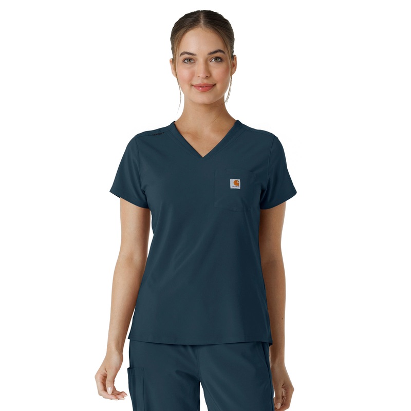 Women's One-Pocket Tuck-In Top - C13410 - Navy Blue