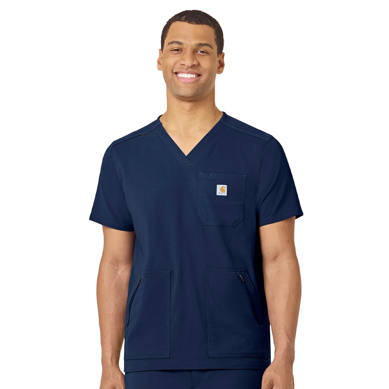 Men's Modern Fit 5-Pocket V-Neck Top - C15037 - Navy