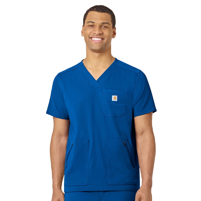 Men's Modern Fit 5-Pocket V-Neck Top - C15037 - Royal
