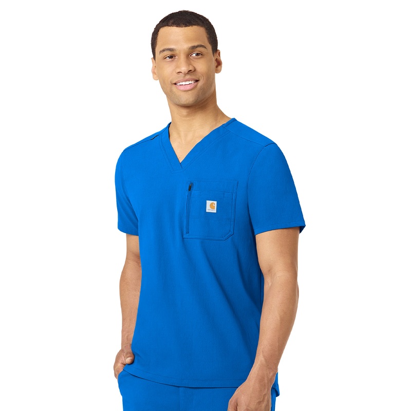 Men's Two-Pocket Modern Fit Tuck-In V-Neck Top - C15137 - Royal