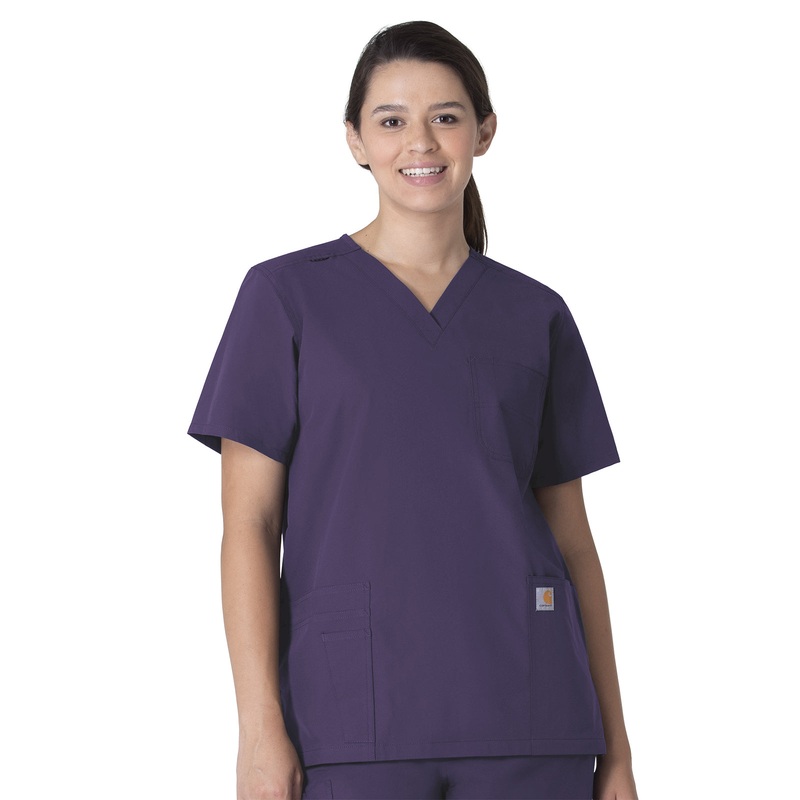 Unisex Seven-Pocket Modern Fit V-Neck Top - C15013 - Grape