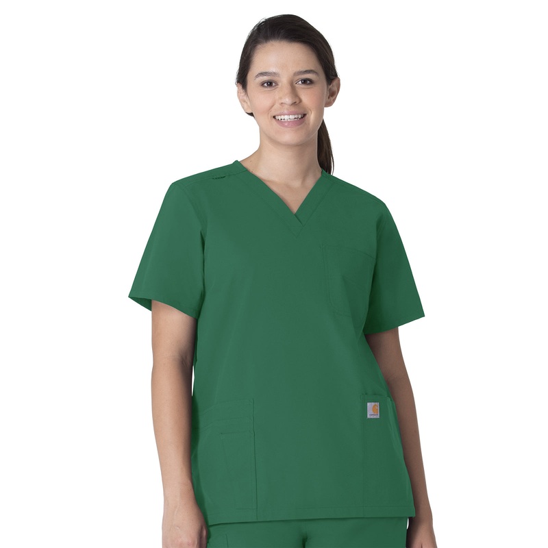 Unisex Seven-Pocket Modern Fit V-Neck Top - C15013 - Hunter