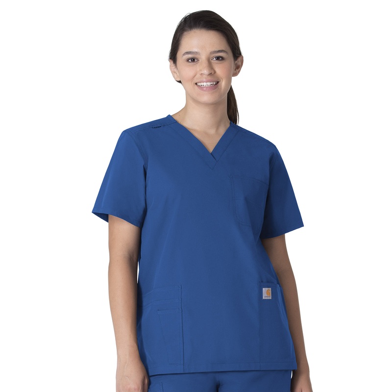 Unisex Seven-Pocket Modern Fit V-Neck Top - C15013 - Royal