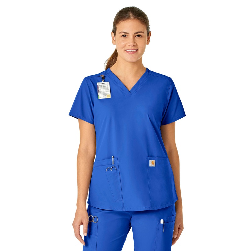 Women's Five-Pocket Modern Fit V-Neck Top - C12113 - Royal