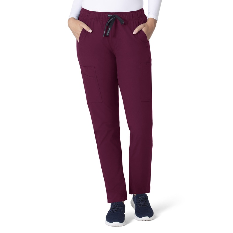 Women's Nine-Pocket Modern Fit Straight Leg Pant - C51213 - Wine