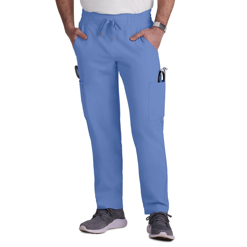 Men's 6-Pocket Drawstring Elastic Waist Neuro Pant - C601 - True Ceil
