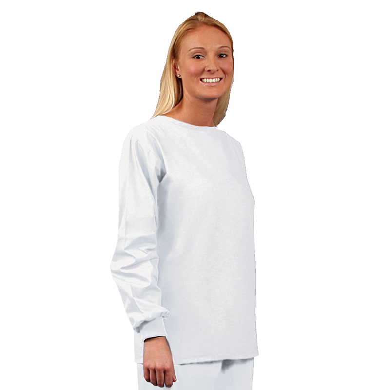 Unisex No Pocket Long Sleeve Shirt - 6728 - White