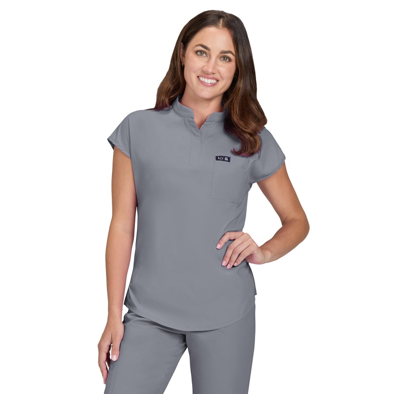 Women's 1-Pocket Stretch Tuck-In Ari Top - 1093 - Platinum Grey