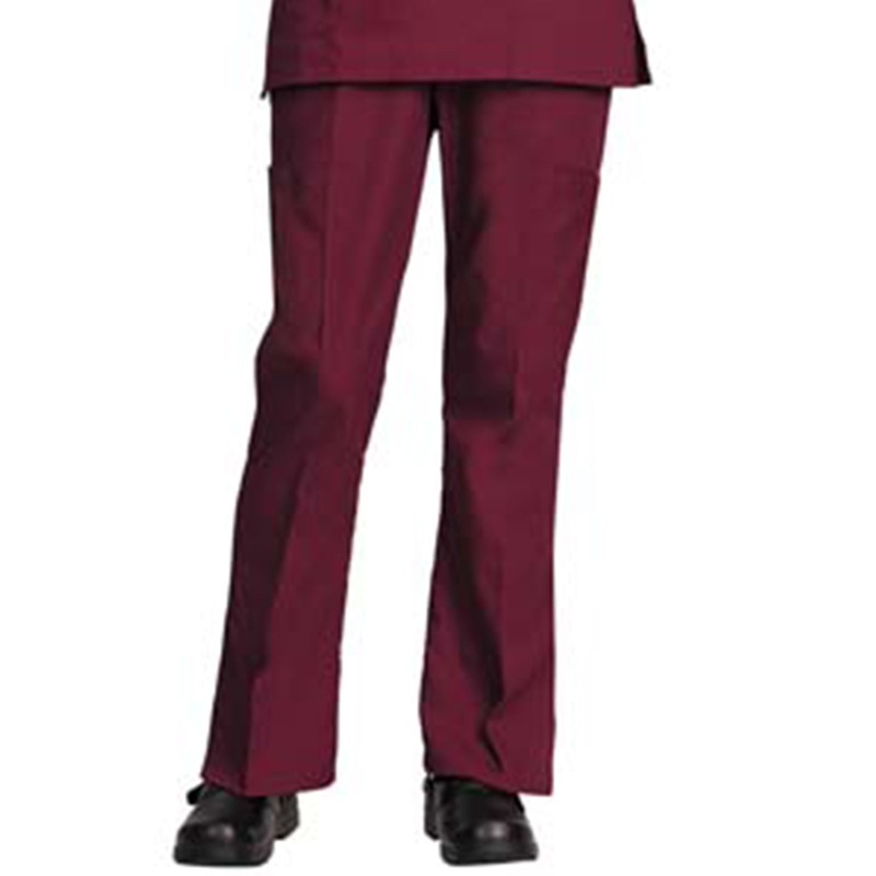 Women's Drawstring Flare Cargo Pant - 8001 - Burgundy