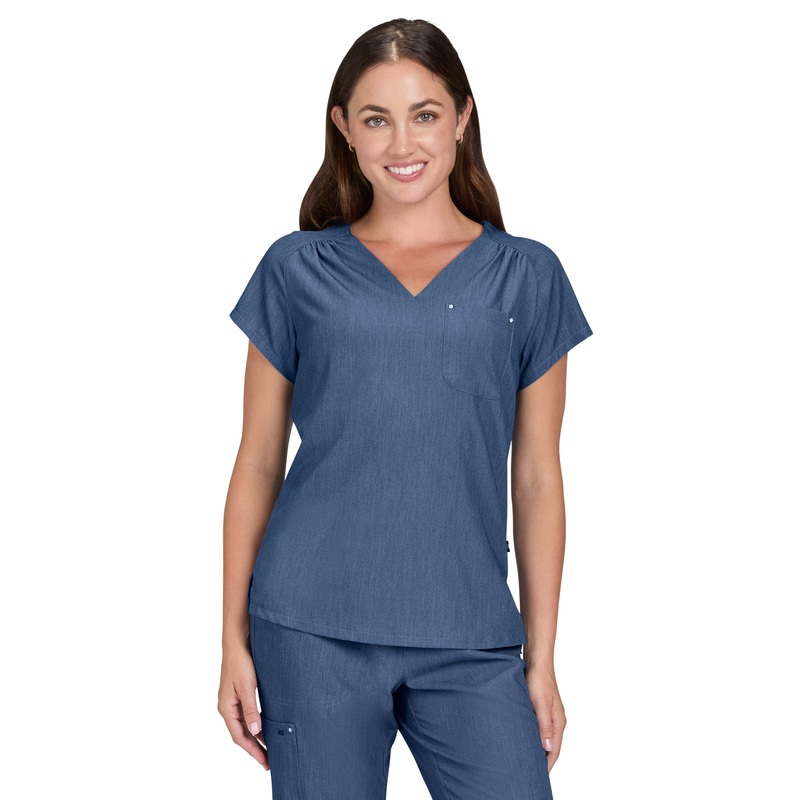 Women's Heart-Shaped Neckline Up and Going Top - 1125 - Denim