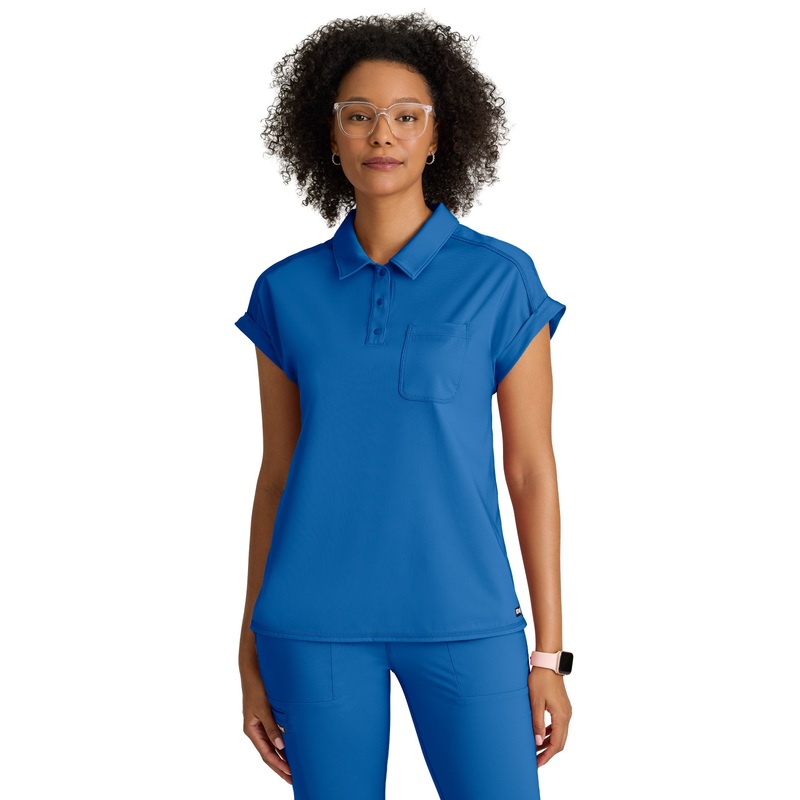 Women's One Pocket Polo Neck Renew Top - GRST254 - New Royal