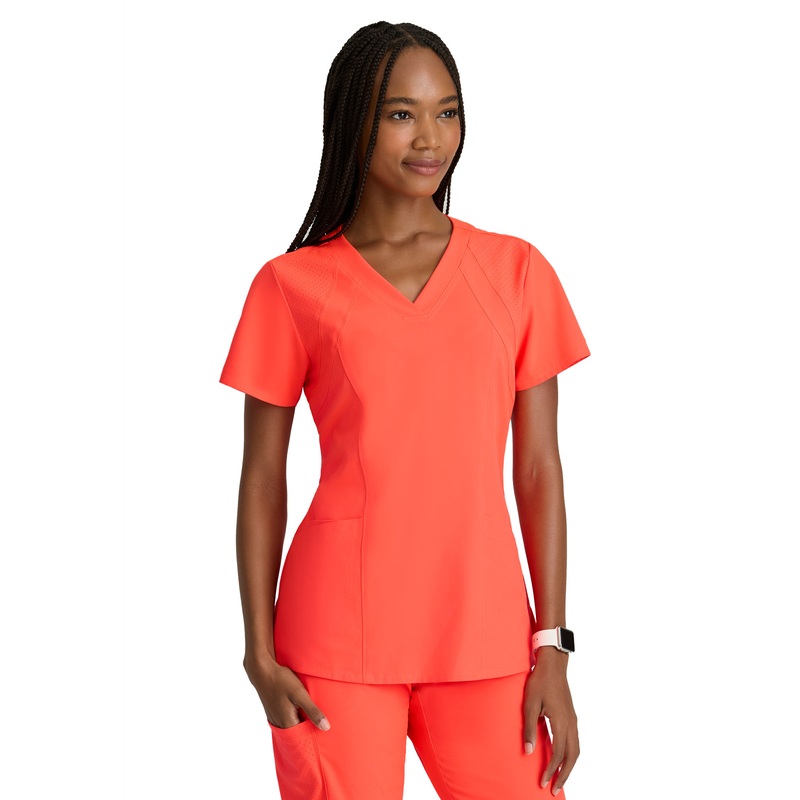 Women's V-Neck Racer Top - 5105 - Neon Flame