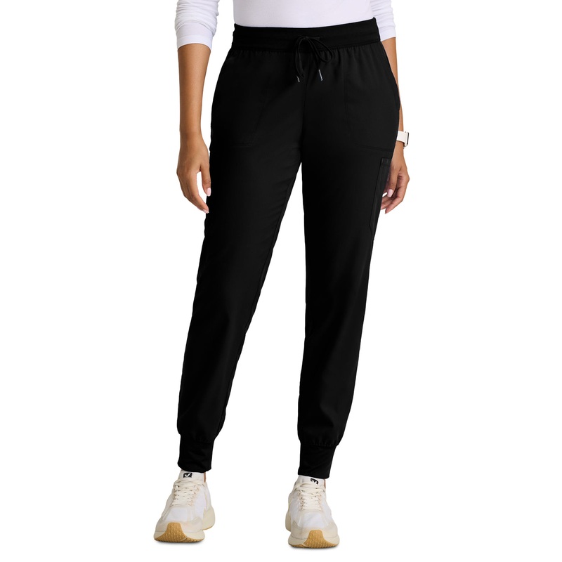 Women's Six Pocket Jersey Knit Waistband Finley Pant - GRP689 - Black