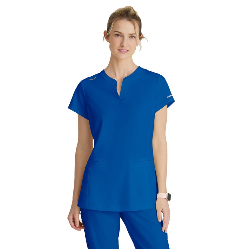 Women's Two Pocket V-Neck Coast Top - SKT259 - New Royal