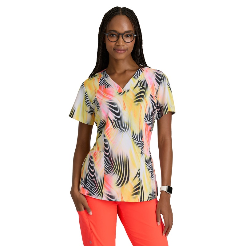 Women's V-Neck Thrive Top - 5107 - Zebra Brilliance