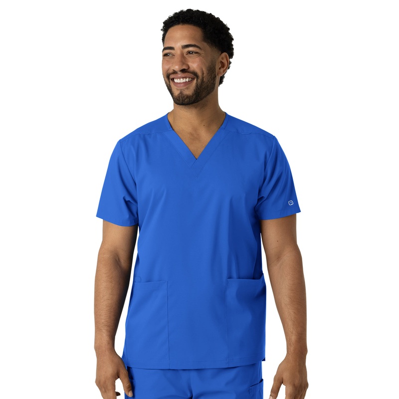 Unisex Three-Pocket V-Neck Top - 6051 - Royal