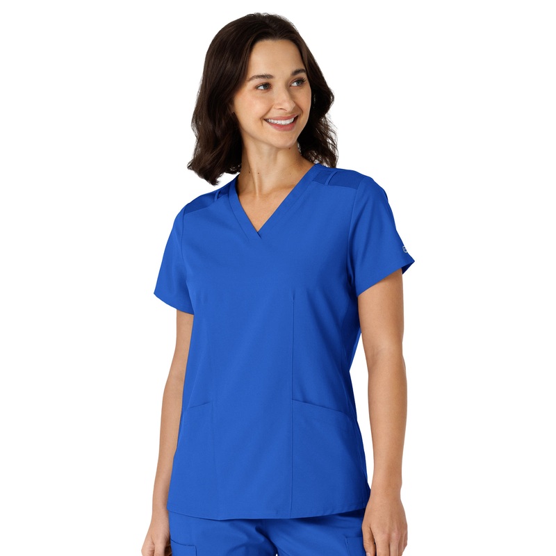 Women's Flex-n-Reach Side Panel V-Neck Top - 6145 - Royal