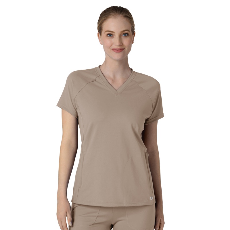 Women's Four-Pocket Flex-n-Reach V-Neck Raglan Top - 6259 - Haze