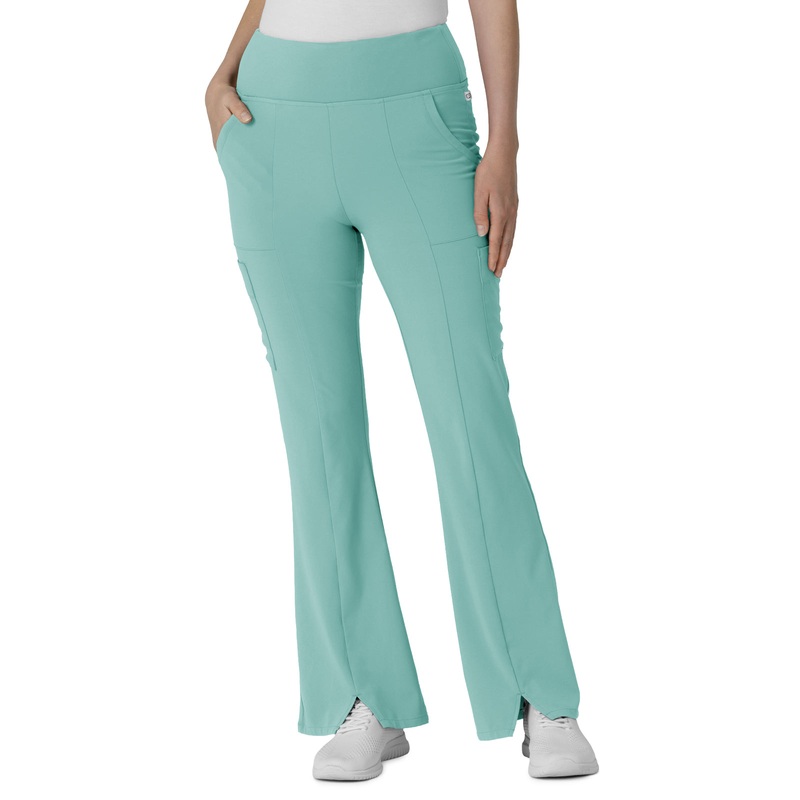 Women's Seven-Pocket Front Slit Flare Pant - 5534 - Turquoise
