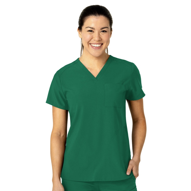 Women's Three-Pocket Flex-N-Reach V-Neck Top - 6045 - Hunter