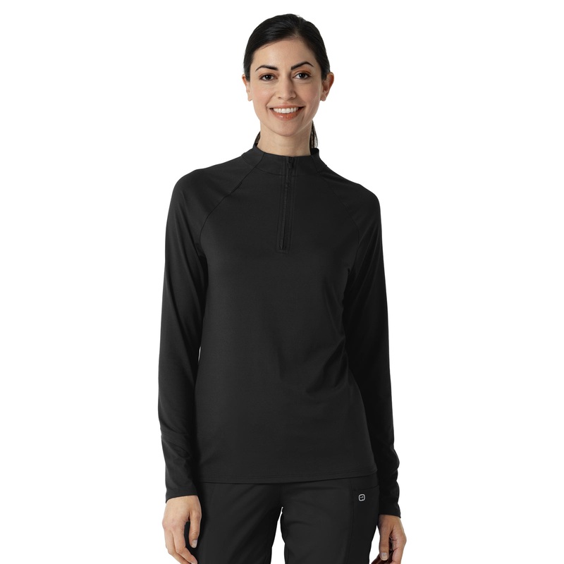 Women's Watch Window Quarter Zip Top - 2239 - Black