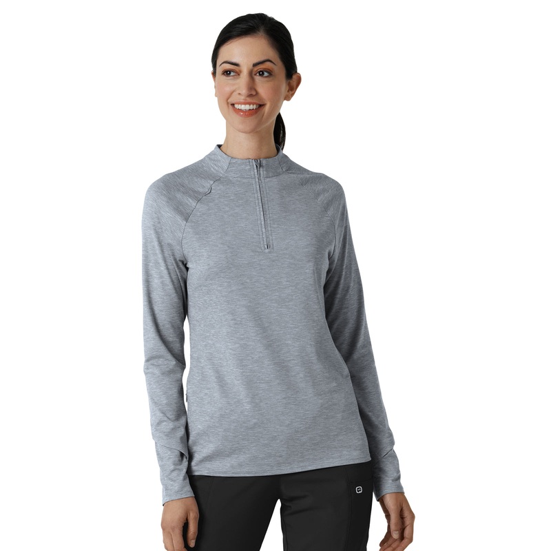 Women's Watch Window Quarter Zip Top - 2239 - Grey Heather
