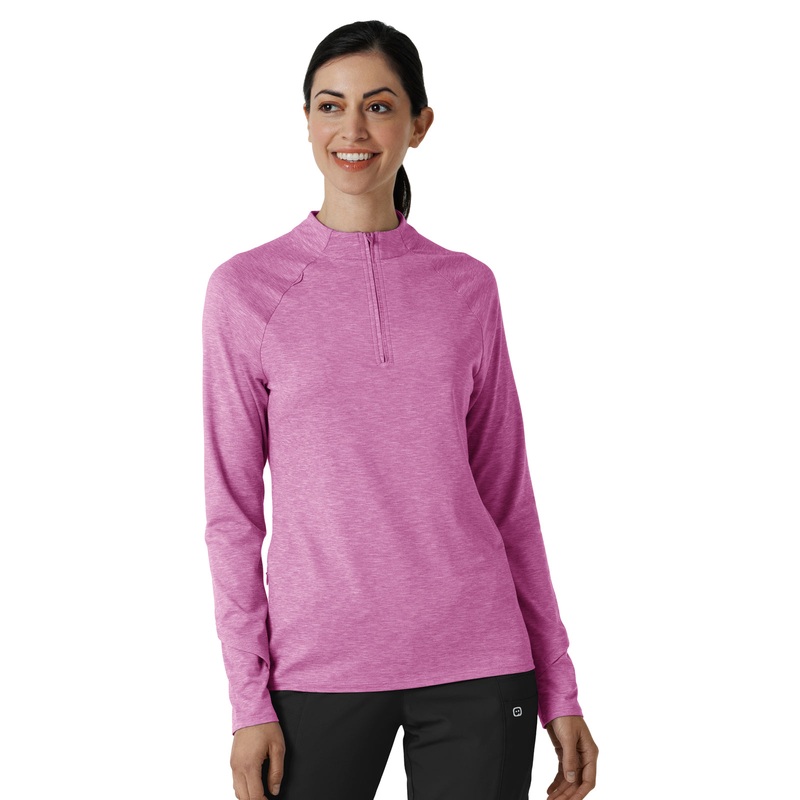 Women's Watch Window Quarter Zip Top - 2239 - Raspberry Heather