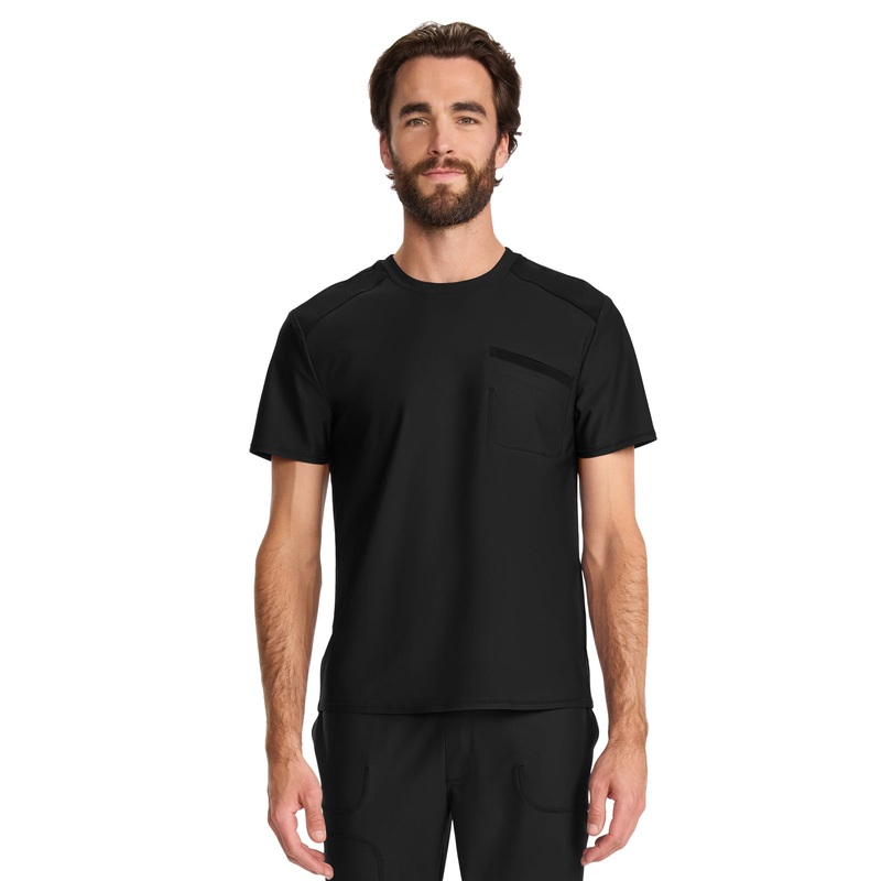 Men's 1-Pocket Crew Neck Top - IN626A - Black